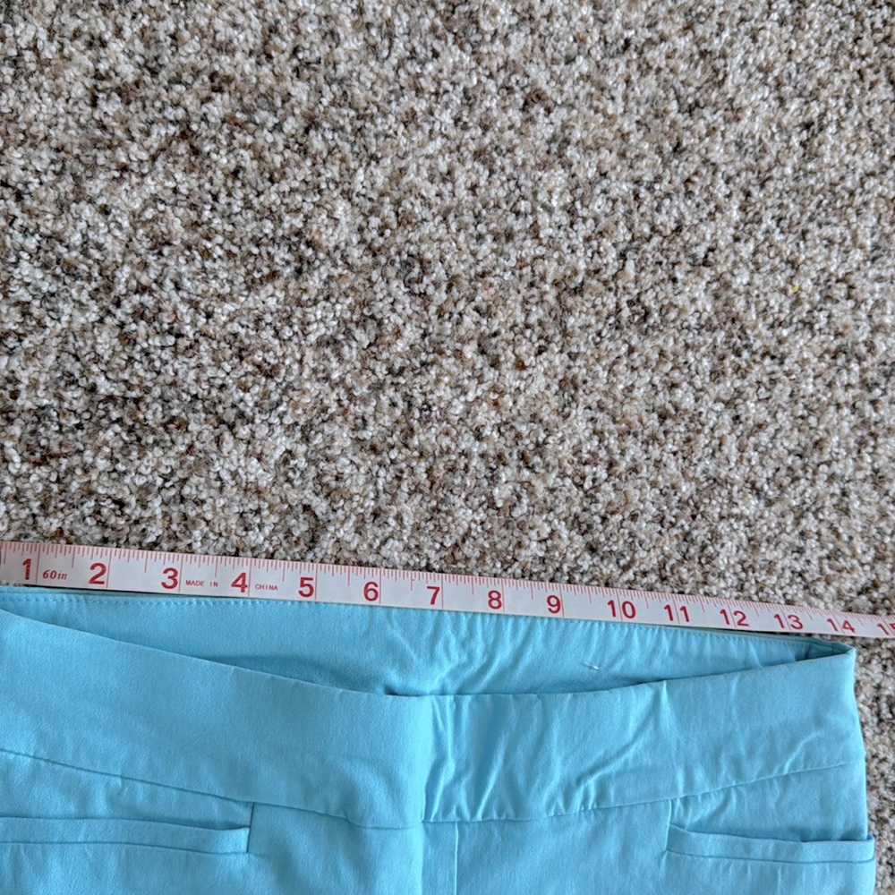 Chico’s aqua cropped pant with crochet lace details stretchy size 2 - Picture 5 of 8